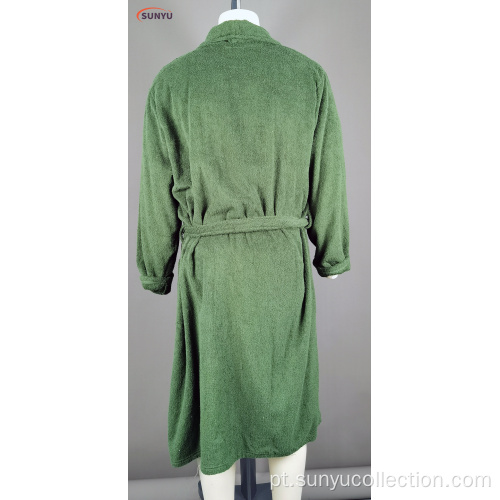 Bathrobe de manga comprida de toalha de algodão 100%